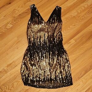 Amazon Black and Gold Sequin Dress